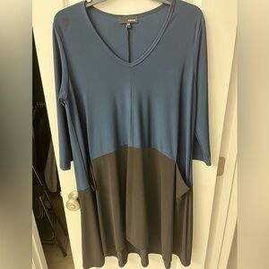 Color blocked jersey knit dress